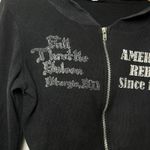 Y2K Liberty Wear American Rebel Rhinestone Hoodie Biker Glam Gothcore Women's M Black Size M Photo 7