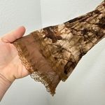 Panilli Y2K Goblincore Grunge Bratz Floral Brown Lace Trim Long Sleeve Blouse Photo 1