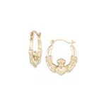 Macy's Claddagh Round Hoop Earrings in Solid 14k Gold, 3/8" Photo 3
