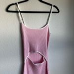 Baby Pink White Contrast Cut Out Midi Dress Photo 2