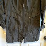 Cole Haan  Womens Black Hooded Water Resistant Trench Coat Size S Photo 2