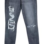 American Eagle  Next Level Stretch Skinny Jeans Womens 2 Gray Distressed Skater Photo 2