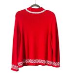 Breckenridge Vintage  Petite Red Snowflake quarter zip Sweater. SZ.PL. Photo 1