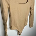 Nuuds Bodysuit Square Neck Oat Nude Skin S Small Darylann Denner Long Sleeve Tan Photo 3