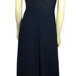 Azazie Formal Navy Lace sleevless dress sexy keyhole on back size small Photo 1