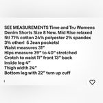 Time And Tru  Printed Denim Shorts With Pockets Size 8 Womens 5 Pockets New Photo 9