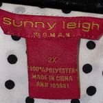 Sunny Leigh  White & Black Polka Dot Button Down Flowy Blouse Photo 4