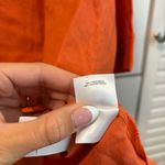 Anne Klein  Orange Linen Short Sleeve Blouse Photo 2