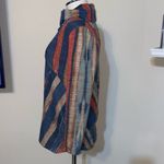 NorthStyle Navy Blue Asymmetric Striped Funnel Cowl Neck Women’s Long Sleeve Top Photo 4