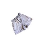 ZARA  Black Acid Wash Paperbag Denim Shorts Photo 2