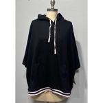 Hanes Women’s Pajama Set Black Oversized Short Sleeve Hoodie Top & Pants Size S Photo 1