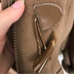 Liz Claiborne Vintage Faux Fur Faux Suede Brown Toggle Jacket Size L Photo 3