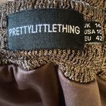 Pretty Little Thing Dark Brown Textured Sheer Midaxi Skirt Tall Women Size 10 Dark Brown Photo 4