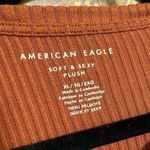 American Eagle  Soft & Sexy Rust Orange Ribbed Long Sleeve Fall XL Photo 2