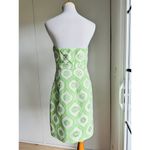 Tibi Vintage Y2K Strapless Des Size 4 Brocade Floral Print Green Party Dress Photo 2