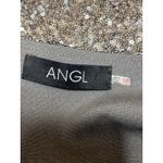 ANGL  Women's Black Sequin Sparkly Shimmer High Waisted Pencil Mini Skirt Size M Photo 2