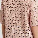 Bobeau  blush pink top, crochet knit style oversized boxy cut pullover, size M Photo 1