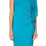 Trina Turk NWT Blue Asymmetrical Ruched Cocktail Dress Photo 0