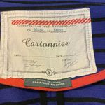 Anthropologie Cartonnier Striped Blazer Jacket S Blue Black Ruffle Stret… Photo 6