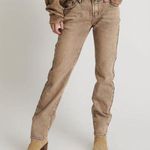 One Teaspoon Truckers Denim Jeans Mid Waist Straight Leg Rust Burnt Orange Brown Photo 0