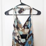 Notice Womens Y2K Floral Silk Halter Maxi Dress Size Small Fairy Boho Earthy VTG Photo 5
