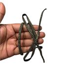 Classic Double Strap Ribbon Black and Gold Color Stud Y2K Choker Necklace S/M Photo 3