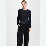 Vince Metallic Lurex Soft Eyelash Pullover Obsidian Black Sweater Photo 3