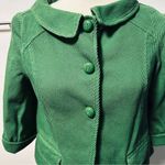 Anthropologie Tulle Green Jacket Size Small Cropped Lined Career Classic Top Photo 1