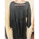 Old Navy  Womens 3X Black Dress Long‎ Sleeve Smocked Square Neck Casual Photo 4