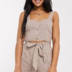 Brave Soul  Striped/Button Through Crop Top Photo 0