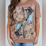 Hooey Lady Luck Graphic Light Brown Tan Short Sleeve T Photo 0