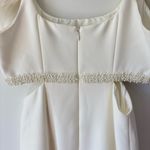 Likely  Taliah Feather-Embellished Cut-Out Midi-Dress Formal Bridal White Ivory Photo 11