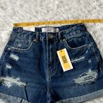Refuge  high rise distressed mom denim shorts indigo wash size 05 Photo 1