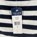 CHAPS Navy and White Striped 100% Cotton Boat Neck Short Sleeve Tee NWT Size S Photo 3