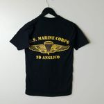 90s USMC 3D Anglico Military Tee Small Black 100% Cotton Vintage USA Unisex Fit Photo 11