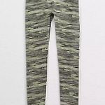 Aerie AMERICAN EAGLE 7/8 Legging Chill Play Move Lime Green Gray High Waisted XS Photo 2