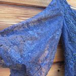 Mac Duggal  20283 Womens Blue Embellished Plunge Neck Puff Sleeve A Line Gown Photo 9