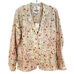 Johnny Was Pete & Greta Johnny Was Floral Linen Blazer Jacket Women's Small Tan Red NWT Photo 0