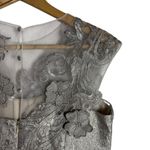 Rickie Freeman Teri Jon Silver Gray Floral Jacquard Applique Evening Gown Size 4 Photo 10