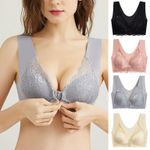 Source Unknown NWOT! Sexy Front Closure Lace Deep V-Neck Plus Size Wirefree Push Up Bra Photo 9