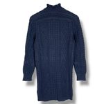 J.Crew Sweater Dress Funnel Neck Med Navy Blue Cable Knit Lambs Wool Polyamide Photo 1