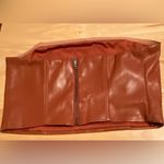 TCEC Faux Leather Dark Orange Brown Tube Top Photo 5