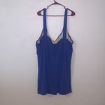 Resorts Plus  Vibrant Blue Padded One Piece Swim Suit Dress Lace Photo 5