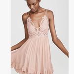 Free People NEW!  Adella Slip Dress ROSE Pink Lace Spaghetti Strap Ruffle SMALL Photo 7