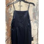 NWT Lulu's Kaisley navy Blue Satin Backless Midi Dress Medium Photo 4