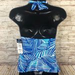 CHAPS NEW Womens 6 Tropical Leaf Print Tankini Swim Top Marina Blue Photo 6