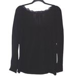 Amaryllis Black Lace Trim Open Tie Cross Back Sweater Photo 0