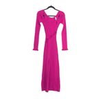 For Love & Lemons  Hot Pink Long Sleeve Cut Out Midi‎ Baddie Sparkle Dress XS Photo 10