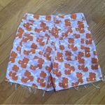 ZARA Shorts Womens US 6 Purple Orange Poppy Floral 90s High Rise Raw Hem Photo 3