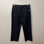 Oliver Logan  Cropped Jeans‎ Size 33w X 27L Raw Hem Dark Wash Denim Modern Fit Photo 1
